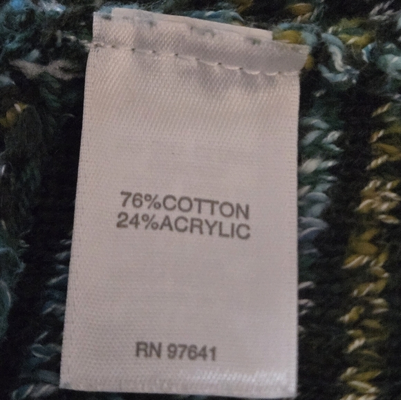 J Jill Womens M Cardigan Sweater Green Textured Knit Boho Lagenlook Marled Long - Picture 9 of 10